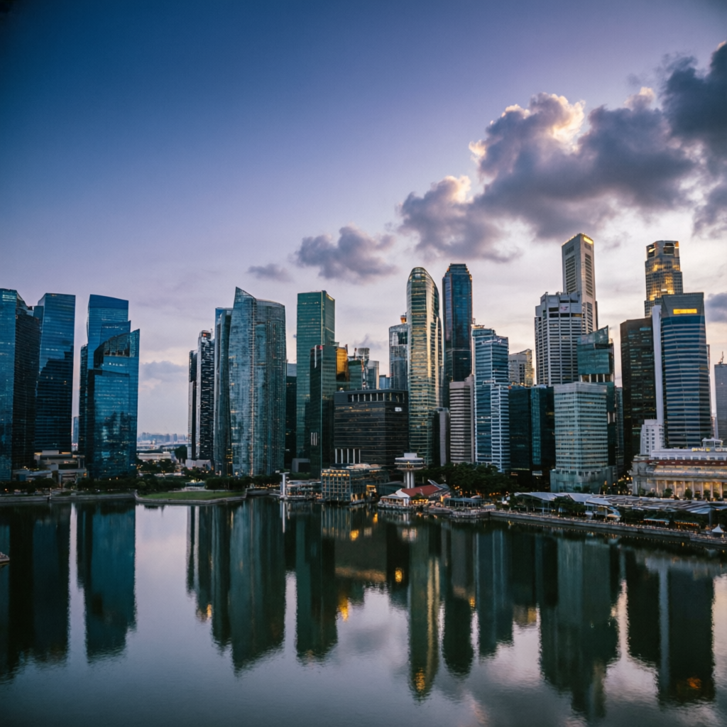 Singapore Raffles Place Skyline